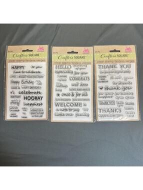 Crafters Square Stamp Bundle Sayings 3 Pack